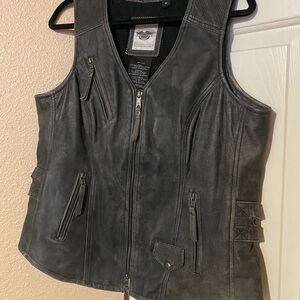 Harley-Davidson Charcoal Leather Vest